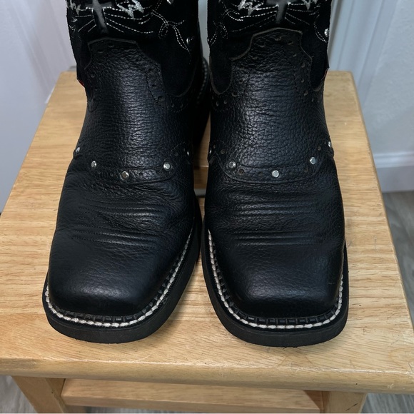 Justin Gypsy Mandra Women’s Black Suede and Leather Boots size 7.5B - Picture 3 of 12